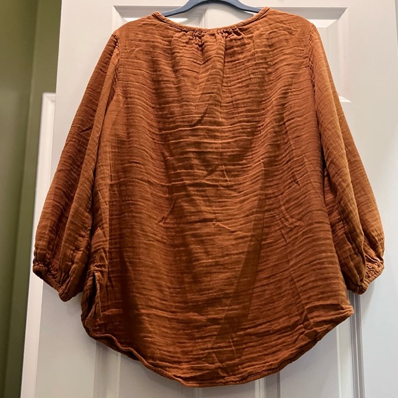 3/$19 Old Navy Split-Neck gauze long sleeve Blouse tunic top - Picture 9 of 16